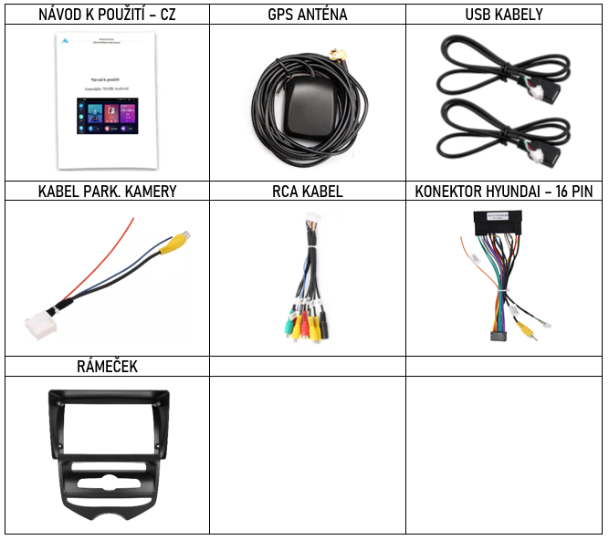 CZ příslušenství pro autorádio Podofo PEV pro Hyundai IX20 s carplay a androidauto - evtech.cz